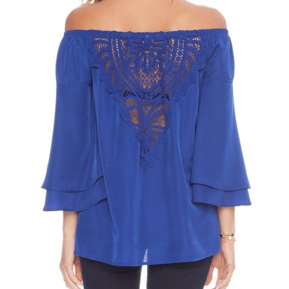 VAVA by Joy Han GEORGINA Off-The-Shoulder Blouse BLACK L - Picture 7 of 7